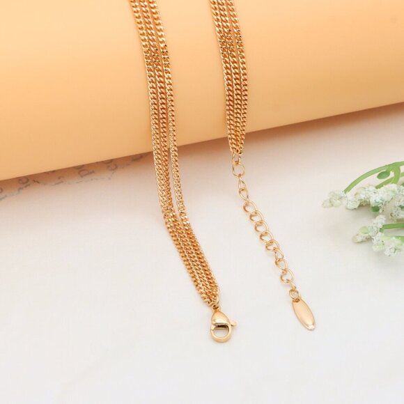 Layered Rose Gold Necklace with Star & Coin Charm – Adjustable Fit, XPNL0344 - Picture 11 of 12